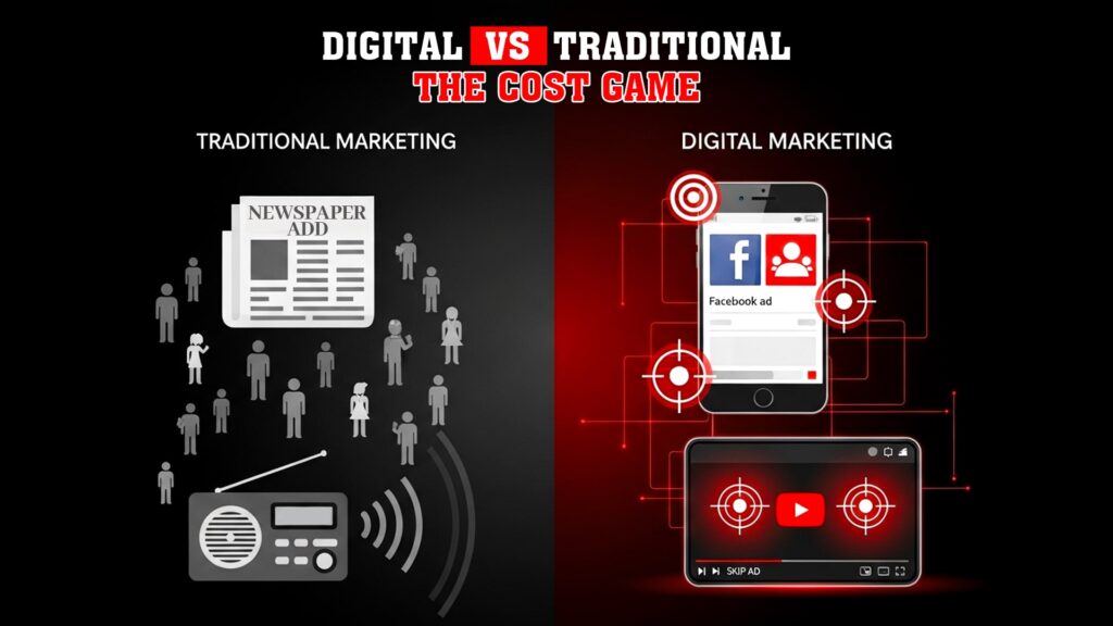 difference between digital and traditional marketing