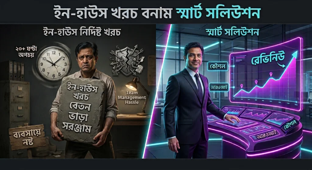 ইন-হাউস মার্কেটিং টিমের উচ্চ ফিক্সড খরচ বনাম VSMM স্মার্ট সলিউশনের স্ট্র্যাটেজিক ROI-ভিত্তিক ইনভেস্টমেন্ট